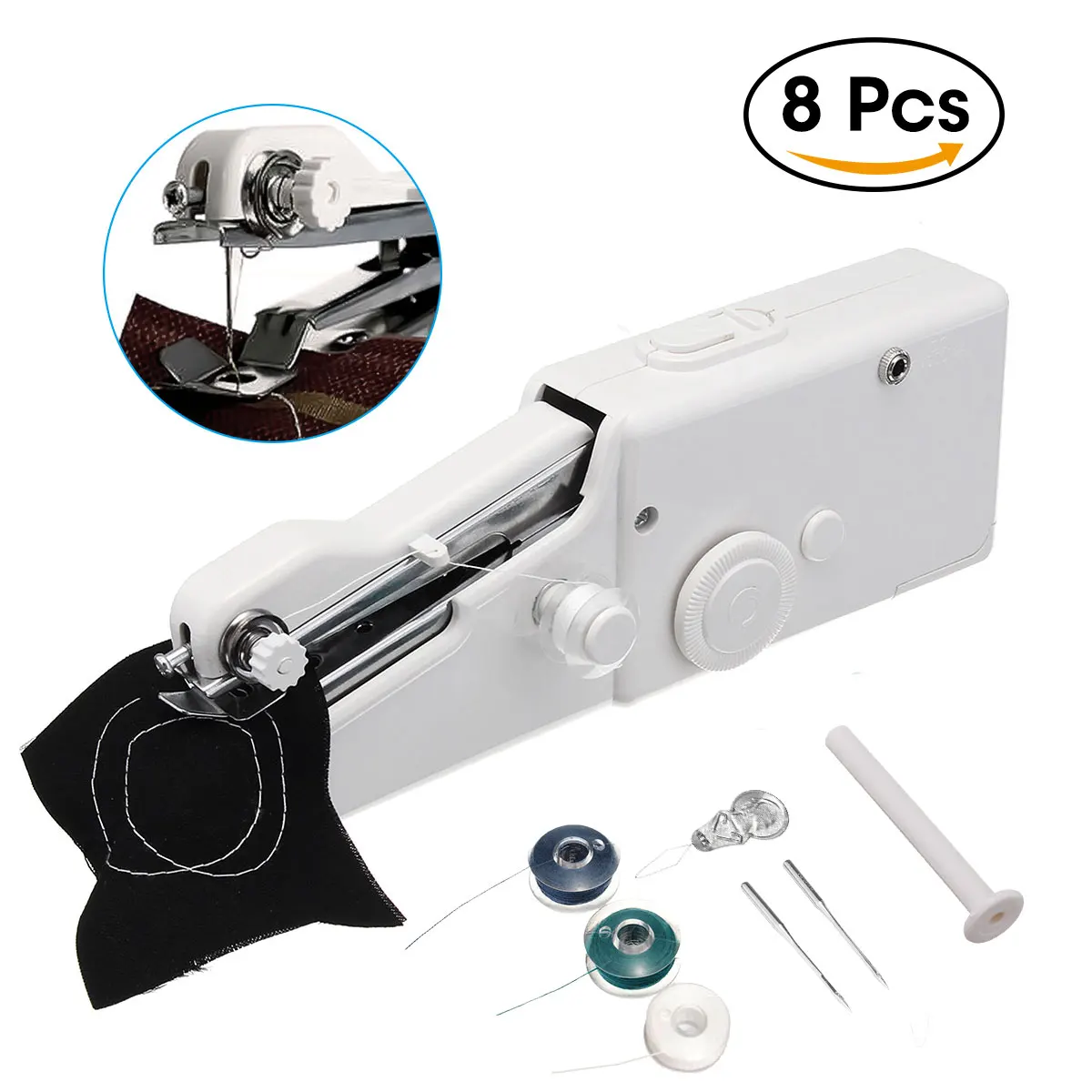 Portable Household Mini Hand Sewing Machine Quick Stitch Sew Needlework Cordless Clothes Fabrics Electronic Sewing Machine