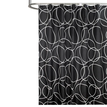 

Circle Style Bathroom Shower Curtain Thick Waterproof Polyester Proof Bath Tub Curtain With Hooks
