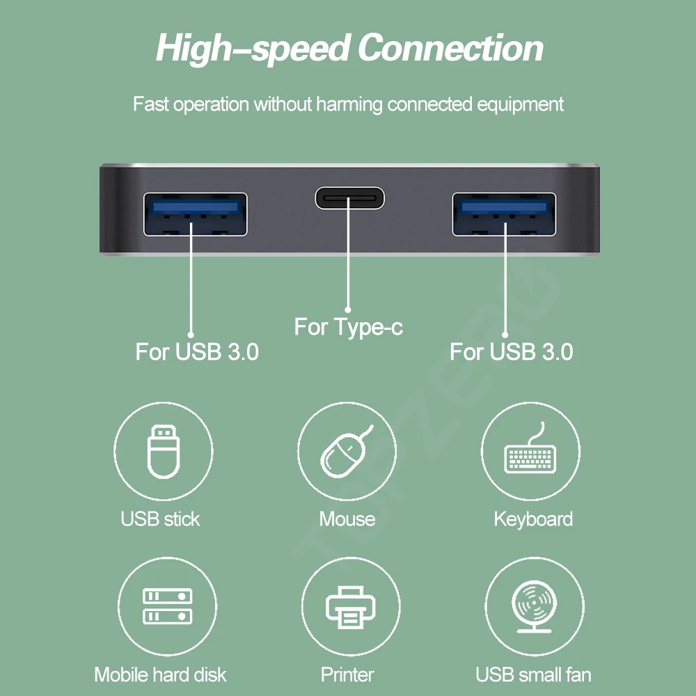 USB 3,0 type C концентратор Высокоскоростной 3 порта сплиттер 3 в 1 Смарт-Док-станция для ноутбука Macbook Аксессуары для настольных компьютеров мульти Тип C usb-хаб