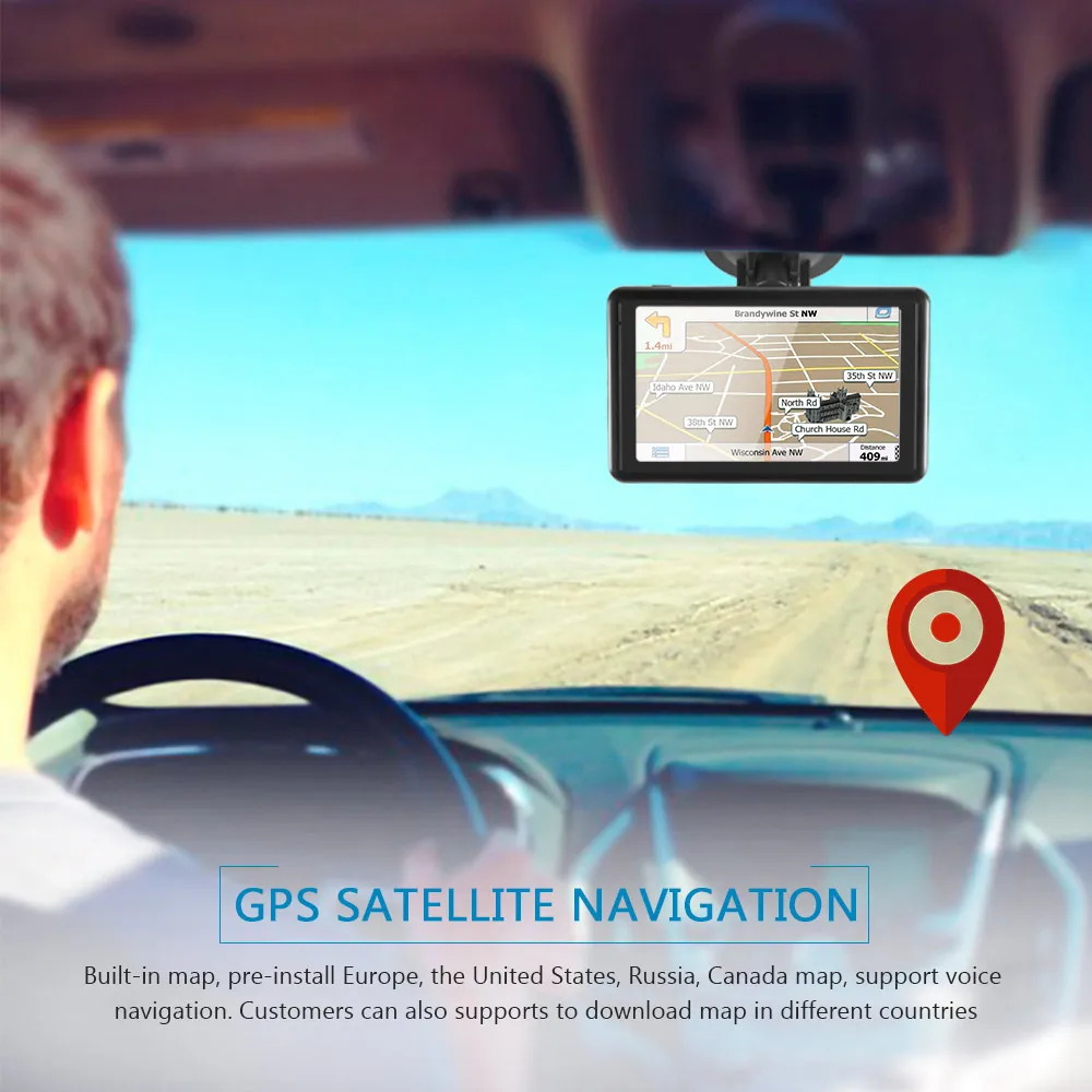 AOZBZ 5 дюймов автомобиля SAT gps навигационной 4 Гб Встроенная память 16 Гб TFcard автомобильной 800*480 автомобиля Зарядное устройство Сенсорный экран