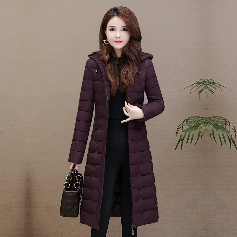 

Over-the-Knee Long Cotton Coat Bread WOMEN'S Dress Winter Large Fur Collar 2019 Thick down Feather Cotton-padded Clothes Fashion