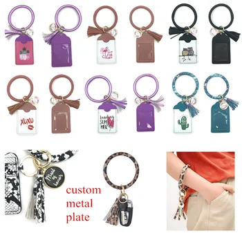 

Bachelorette Bridal Shower Party Favors Personalized Multifunctional Bangle Key Ring With Luggage Tag Wristlet Wallet Party Gift