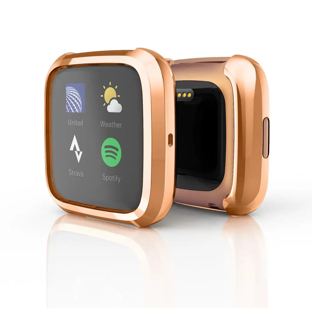 

9 Colors TPU Silicone Full Case for Fitbit Versa 2 Case Rose Gold for Fitbit Versa 2 Cover Soft Frame Protector for Smart Watch