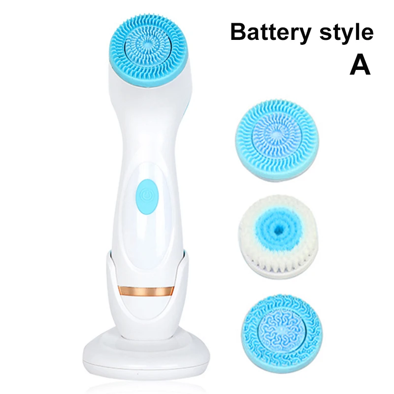 Детская Очищающая щетка для лица вращающаяся на 3 головки спа система