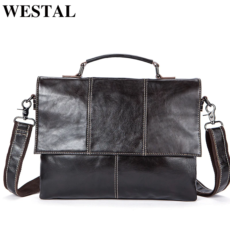 

Genuine Leather Messenger Bag Men Handbags Fashion Business Laptop Briefcases New Designer Shoulder Tote Crossbody 7909