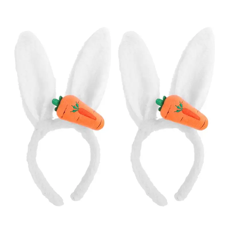 

2pcs Hair Hoop Creative Rabbit Ear Adorable Carrot Easter Photo Prop Headdress Hair Band Hair Accessories Hair Hoop