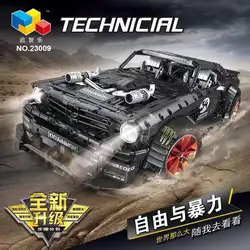 H & HXY в наличии 23009 3168 шт. Ford Mustang Hoonicorn RTR V2 гоночный автомобиль техника MOC-22970 строительный блок кирпич детская игрушка подарок