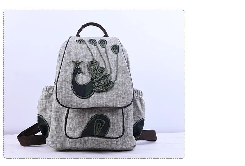Модный Национальный String appliques женский рюкзак для шоппинга! Новые животные аппликации леди накладка backrack Горячий Универсальный холст backruck
