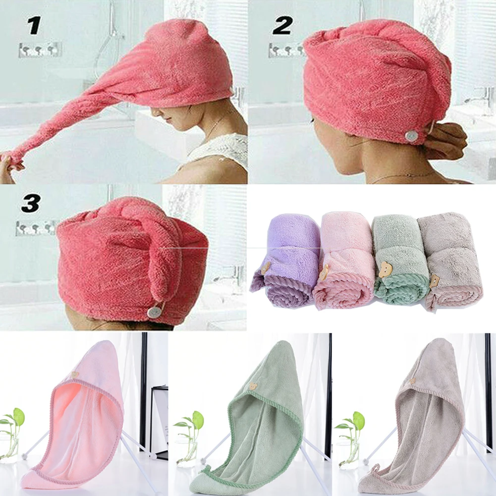 Волшебное полотенце для сушки волос шапка из микрофибры быстросохнущая тюрбан для ванны душ полотенце для бассейна