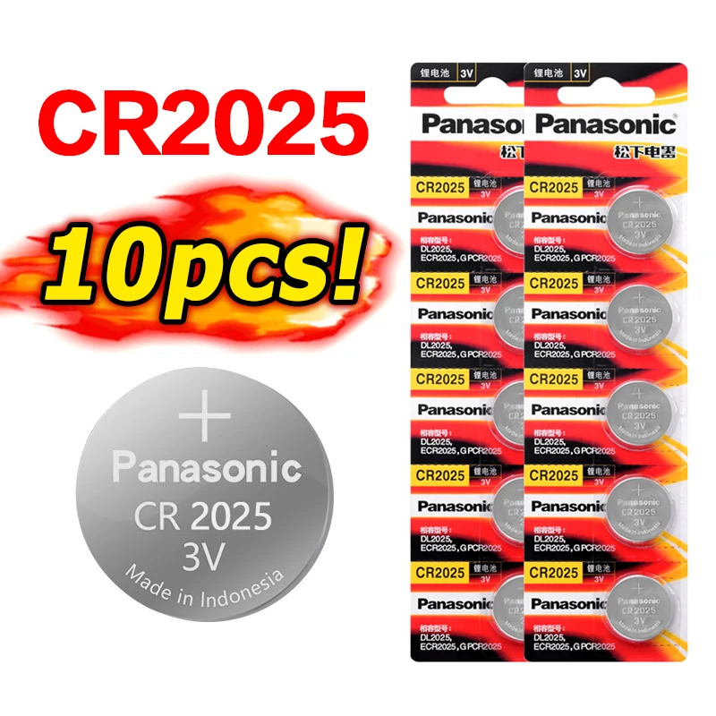 Литиевые Батарейки Panasonic cr2025 кнопочные 10 шт./лот cr 2025 3 в аккумулятор для часов