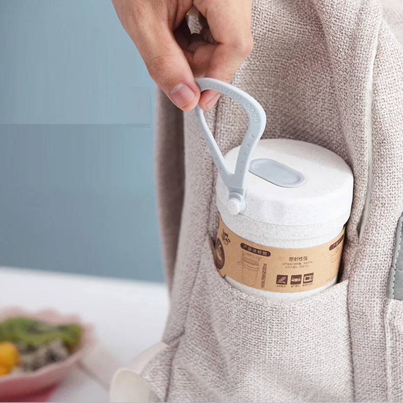 300ml Healthy Material Wheat Straw Sealed Soup Cup With Lid Water Brea_A2_3