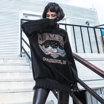 Autumn Winter loose Sweatshirt women Fashion Velvet diamond long sleeve pullover Thick warm Hoodie Tops Women Casual Sweatshirts - Цвет: black
