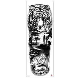 6 Designs Waterproof Temporary Tattoo Stickers Full Arm Large Skull Old School Tatoo Stickers Flash Fake Tattoos for Men Women