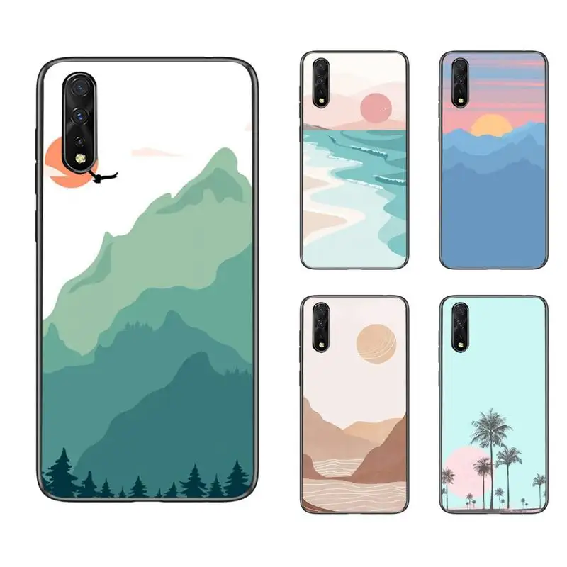 Модный простой чехол для телефона с изображением пейзажа Samsung S6 S7 Edge S8 S9 S10 E lite2019 S20