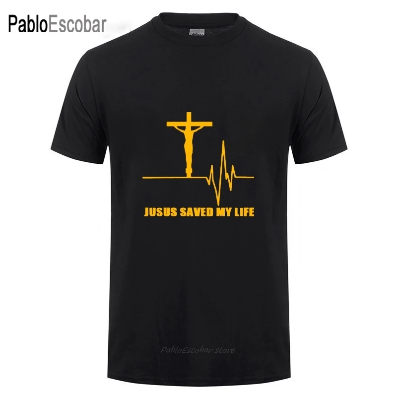 Веселая футболка с надписью Jesus Saved My Life Спаситель Бог религия молитва Вера