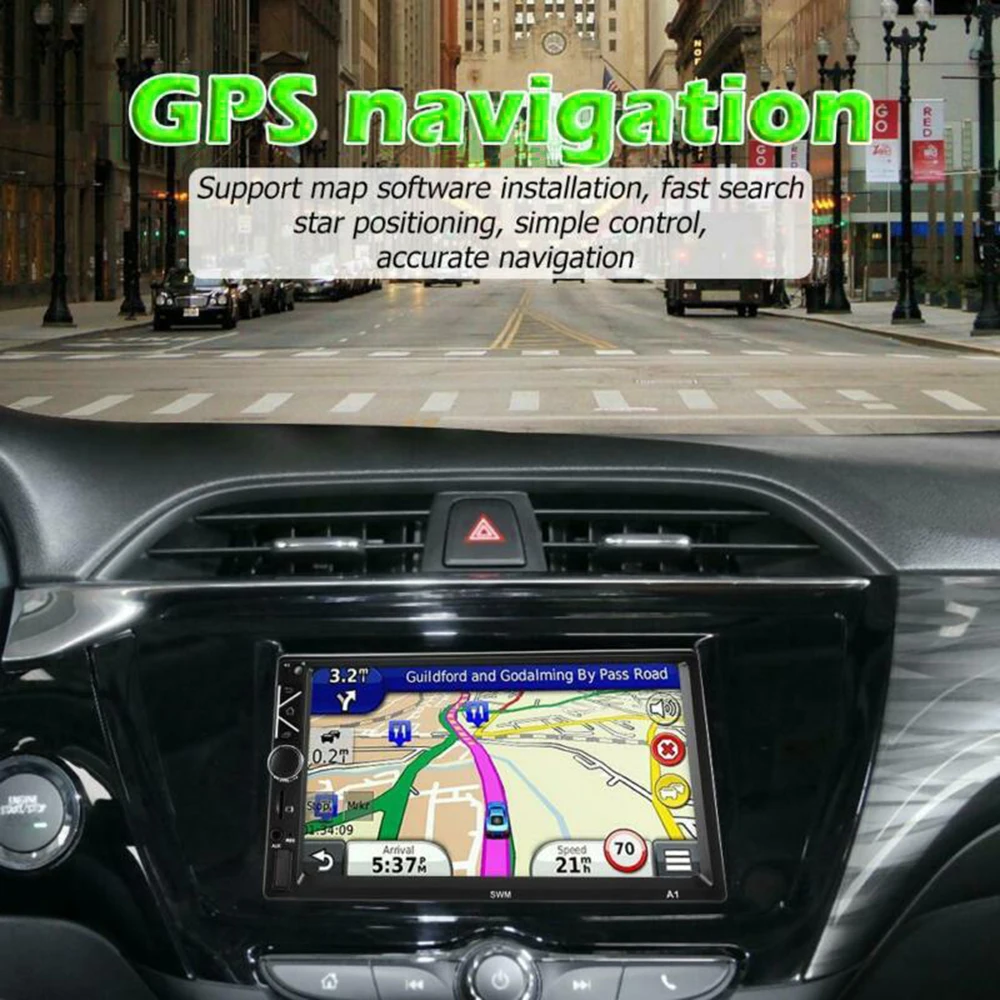 Gps Navi Wi-Fi Android 8,1 автомобильный стерео gps Navi MP5 плеер двойной 2Din Wi-Fi 7 дюймов 4 ядра BT с 4LED Cam