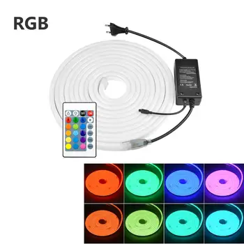 

220V Neon LED Strip RGB With Remoter Colorful Strip Light DIY Letter Neon Lamp Sign Strip Indoor Outdoor Garden Festival Decor