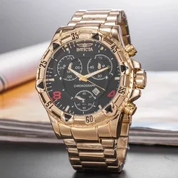 INVICTA Reloj de pulsera clásico para hombre y mujer, accesorio de cuarzo con correa de acero que combina con todo, de negocios, de lujo, a la moda, auténtico, para las cuatro estaciones