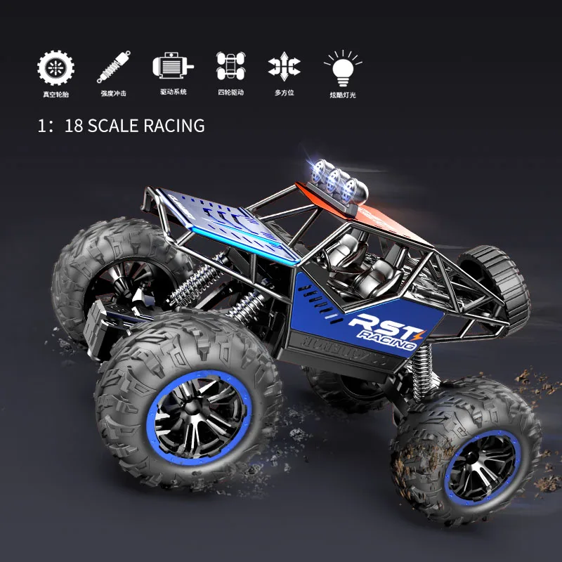 1:18 Alloy RC Car 20KM/H 4WD Remote Control High Speed Vehicle 2.4Ghz Electric Toys Monster Truck Buggy Off-Road Foy Boy | Игрушки и