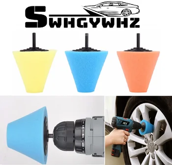 

3inch 80mm Burnishing Sponge Cone Metal Polishing Foam Cone Pad Buffing Polishing Ball For Car Wheel Hub Care