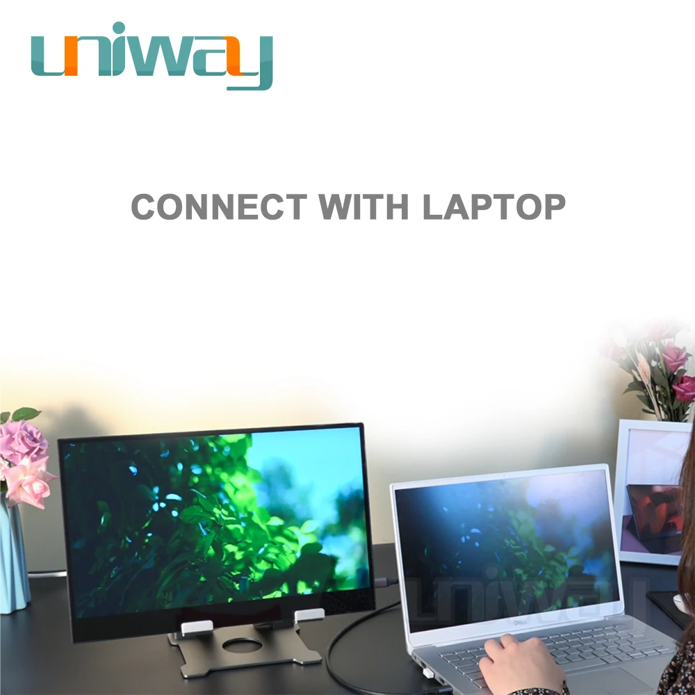 Uniway 15 6 дюйма Экран Портативный ЖК монитор HDMI Тип usb c USB C IPS для ноутбука XBox