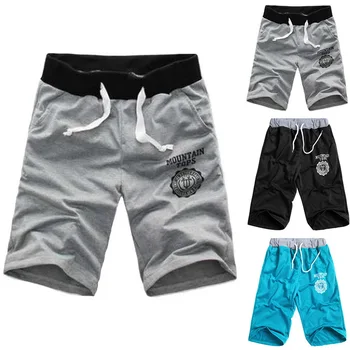 

2020 Elastic Waist Fit Shorts Mens Summer Workout Shorts Solid Loose Casual Shorts