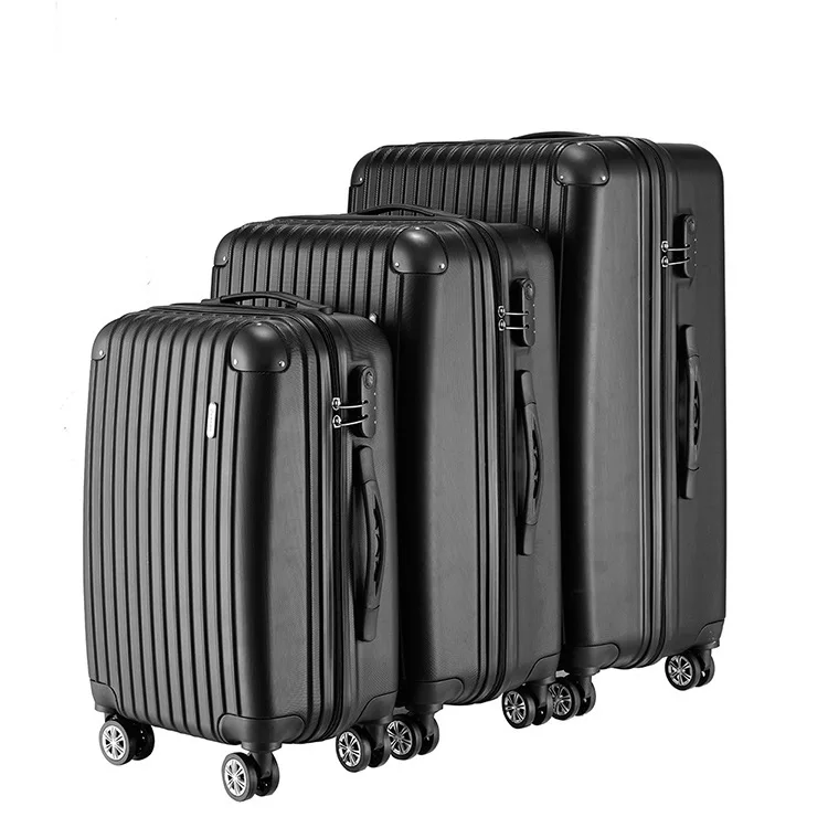 

ABS Cornerite Three-piece Set Travel Trolley Universal Wheel Retro Luggage Manufacturers Processing Customizable Boarding Luggag