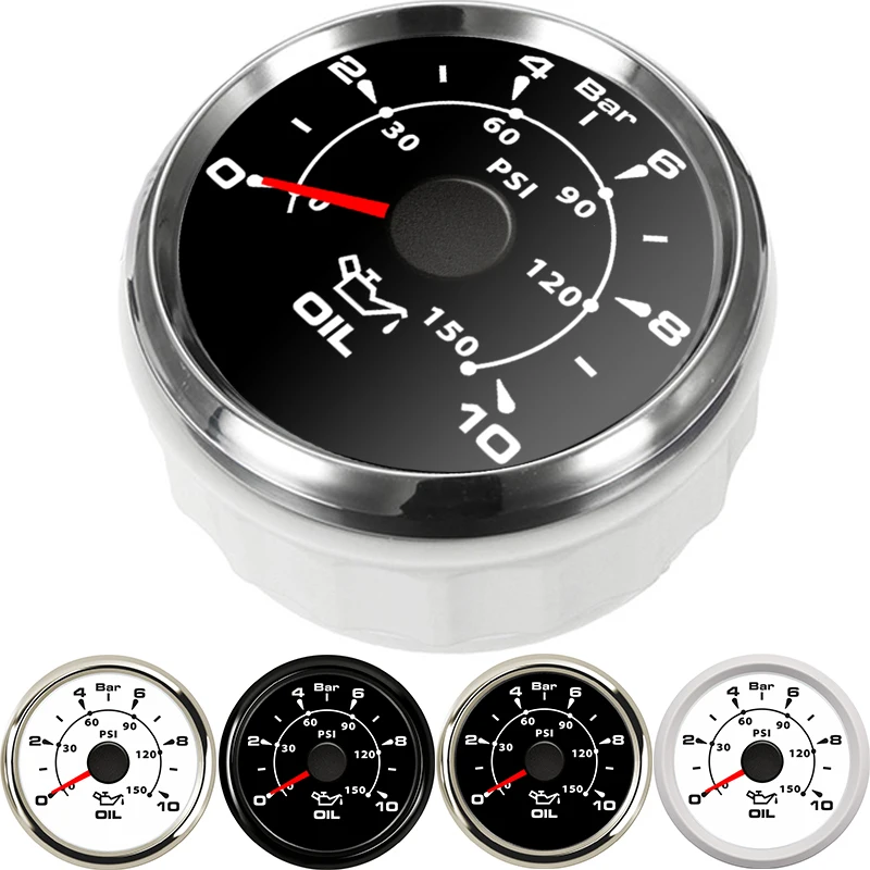 52 мм Датчик давления масла 0 150 PSI 10 бар 9 32 В Тестеры топлива цифровой