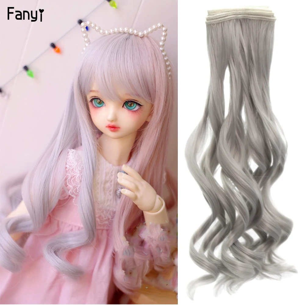 

DIY Tresses Wig High-Temperature Gold White Brown Black Material Straight Hair Wigs BJD Doll Accessories Hair For Dolls 25*100cm