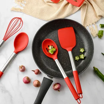 

Silicone Cooking Utensils Set,14 Pcs Kitchen Utensils Set,Stainless Steel Handle,Heat Resistant, Non-stick Kitchen Tools Set For