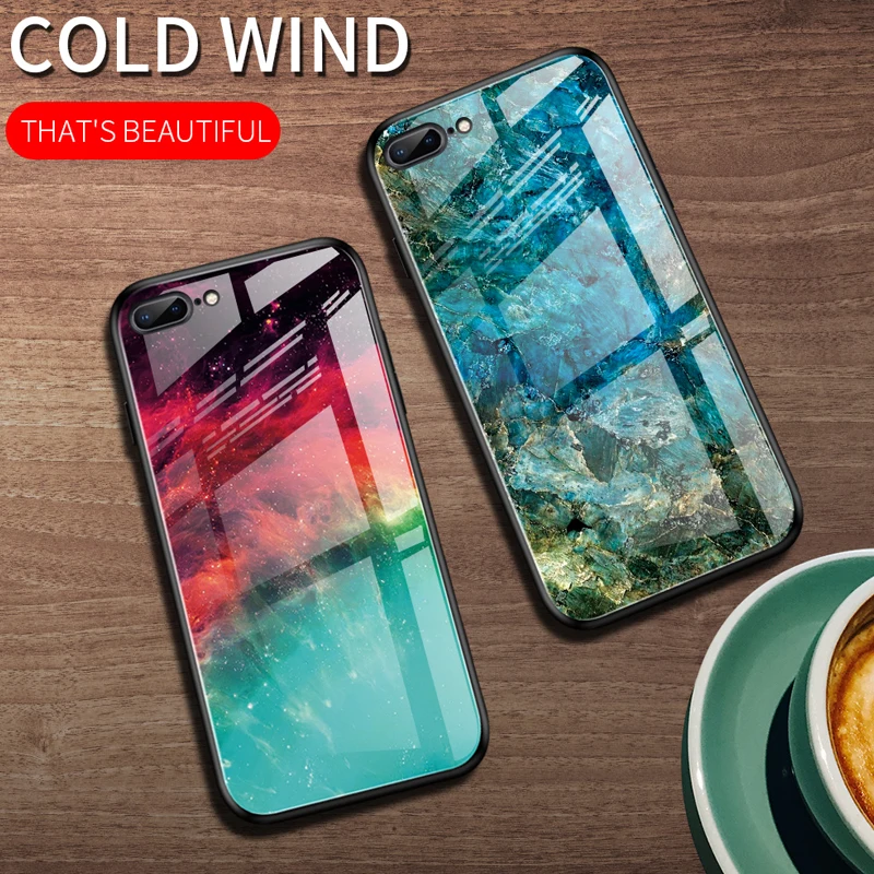 Устойчивый к царапинам стеклянный чехол для iPhone 6 7 8 7plus новый тонкий цветной