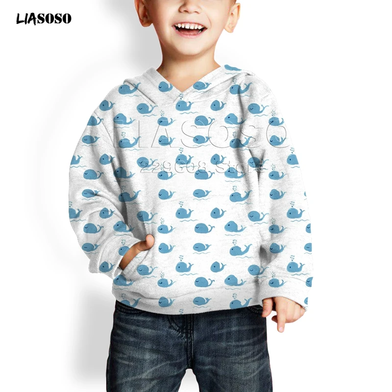 LIASOSO new 3D printing Cute animal collection child Hoodie,Elephant, cat,dog Cute Animal Hoodie streetwear Boy&girl pullover