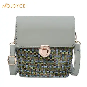 

Fashion Woven Shoulder Packs PU Leather Women Flap Contrast color Leather Crossbody Bags For Women Travel Handbag Dropshipping