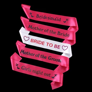 

2020 12pcs bachelorette party sash 5designs for selection Wedding events hen night fun bride marriage party events supplies