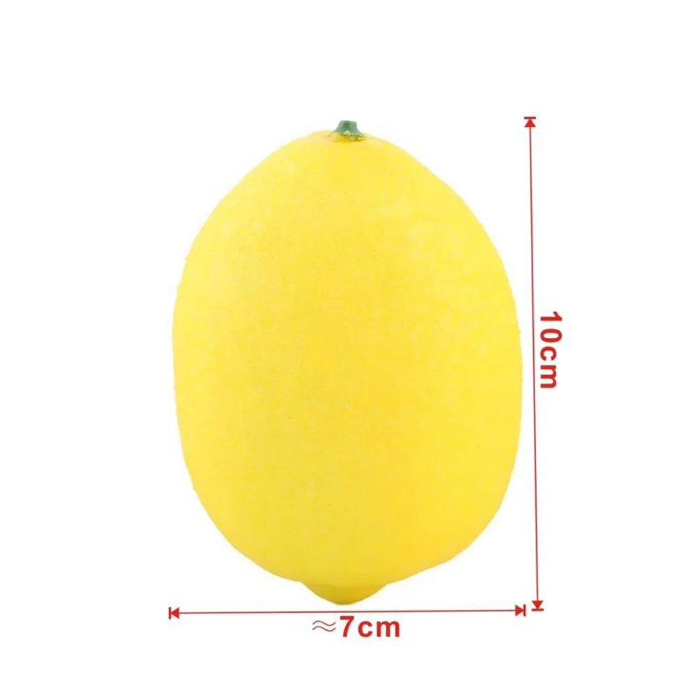 12PCS Lemon Artificial Fruit Fake Theater Prop Staging Home Decor Faux Lemons Yellow Green Artificial Lemons new arrival