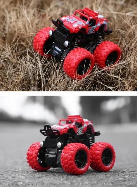 1:36 Mini Inertia Four-Wheel-Drive off-Road Vehicle Children Simulation Model Car Pull Back Stunt Car Boy Toy Car for Gift 5