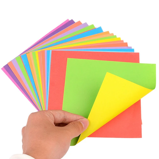 100pcs Origami Square Paper Double Sided Folding Lucky Wish Paper Crane  Craft DIY Colorful Scrapbooking 8x8/10x10/12x12/15x15cm