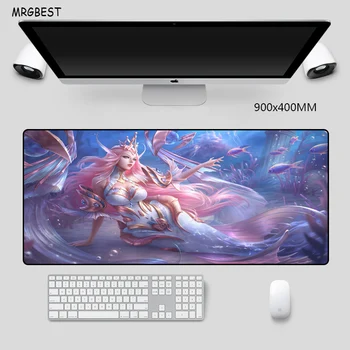 

MRGBES Mouse-Pad Large Mermaid Queen Thermal Transfer Nature Anti-slip Rubber Keyboard Pads Precision Seaming Mat for CSGO Gamer