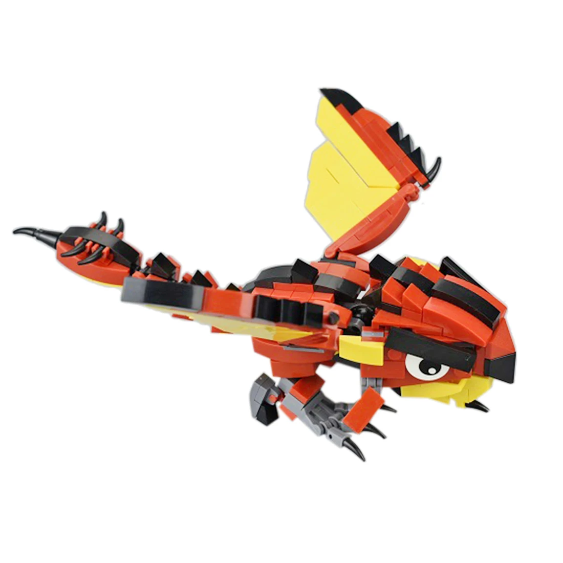 

266Pcs STEM MOC Q Fiery Dragon Model Small Particle Building Blocks Educational Toy Set- Red