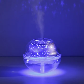 

500ML Air Humidifier USB Ultrasonic Aroma Diffuser Star Projection Lamp Humidifier with Colorful Night Light Mist Maker for Home