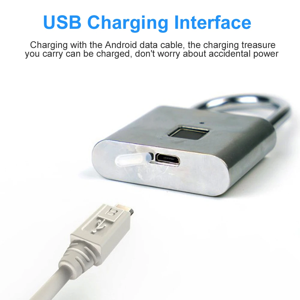 Цинковый сплав металлический USB Перезаряжаемый 40 отпечатков пальцев умный замок дверной замок с идентификацией через отпечатки пальцев 5 секунд разблокировка 1 год Срок службы батареи