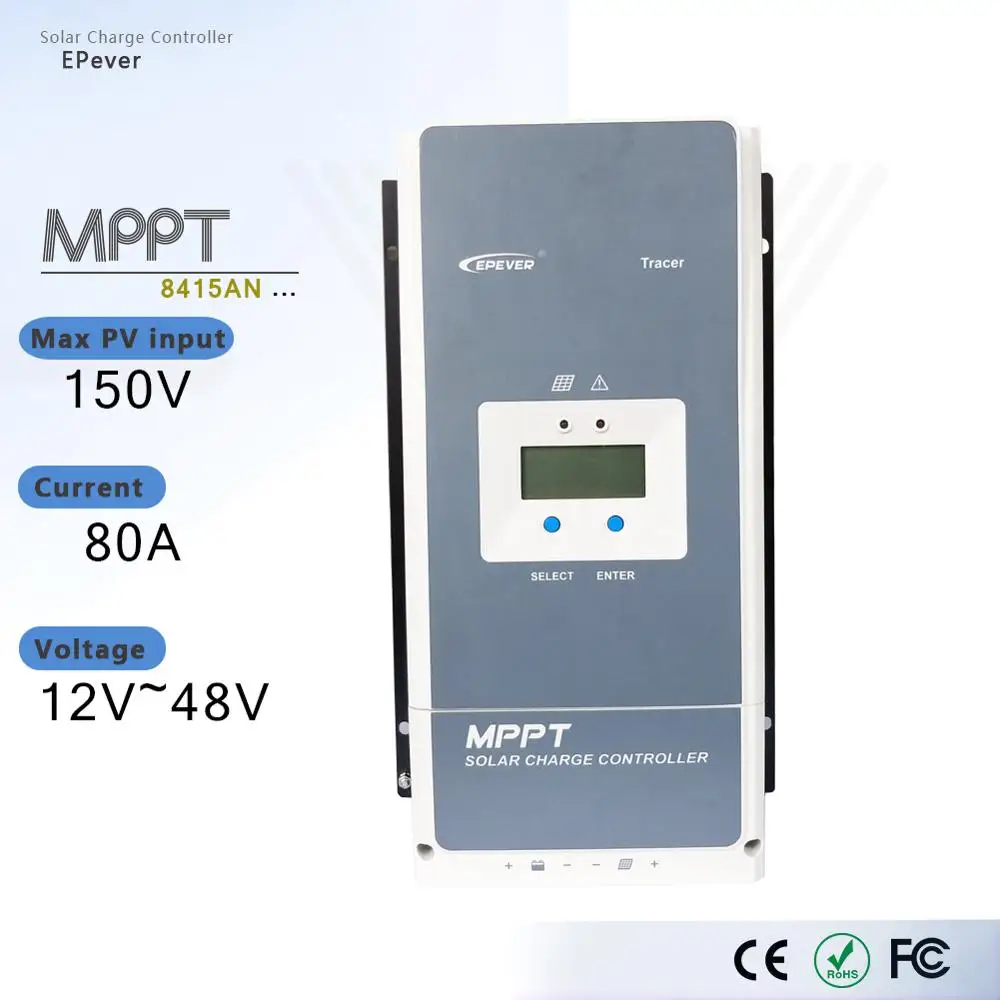 EPever Tracer8415AN 80A контроллер солнечного зарядного устройства MPPT 12В 24В 36В 48В авто для