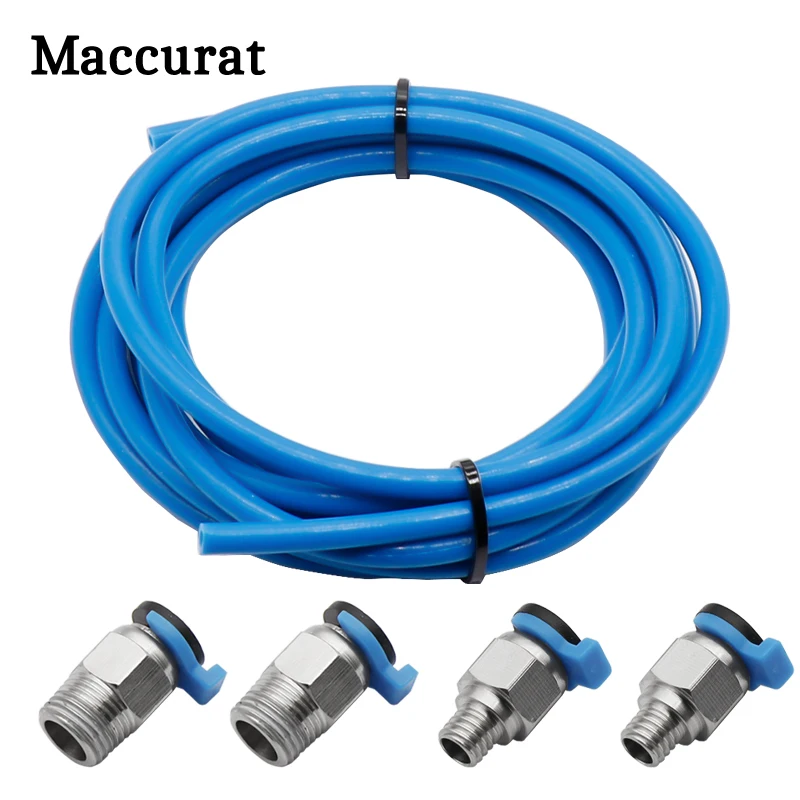 

PC4-M6 Pneumatic Connector With 2M PTFE Teflonto Tube 2*4MM For ender 3 Upgrade Kit 3D Printer Parts 1.75mm Bowden Extruder