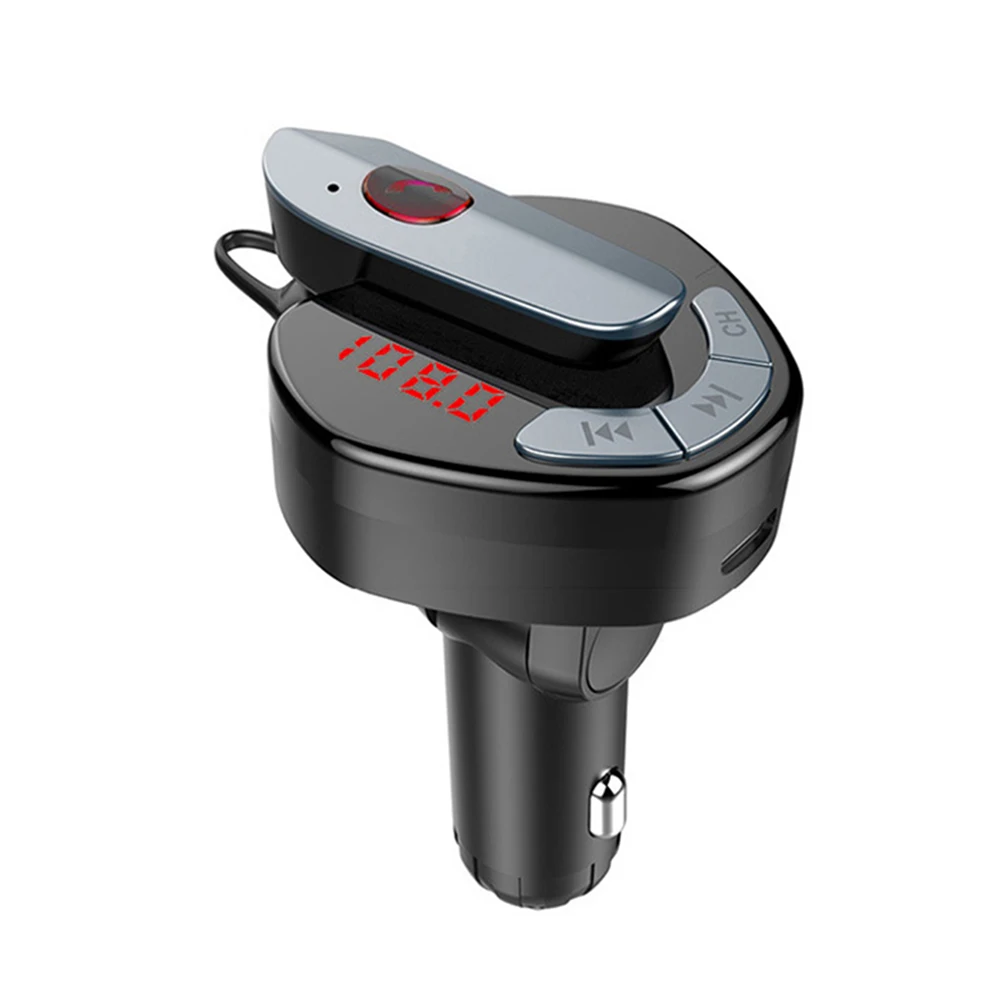 Беспроводное USB Автомобильное зарядное устройство для мобильного телефона Handsfree fm-передатчик MP3 с беспроводными Bluetooth наушниками YE-Hot