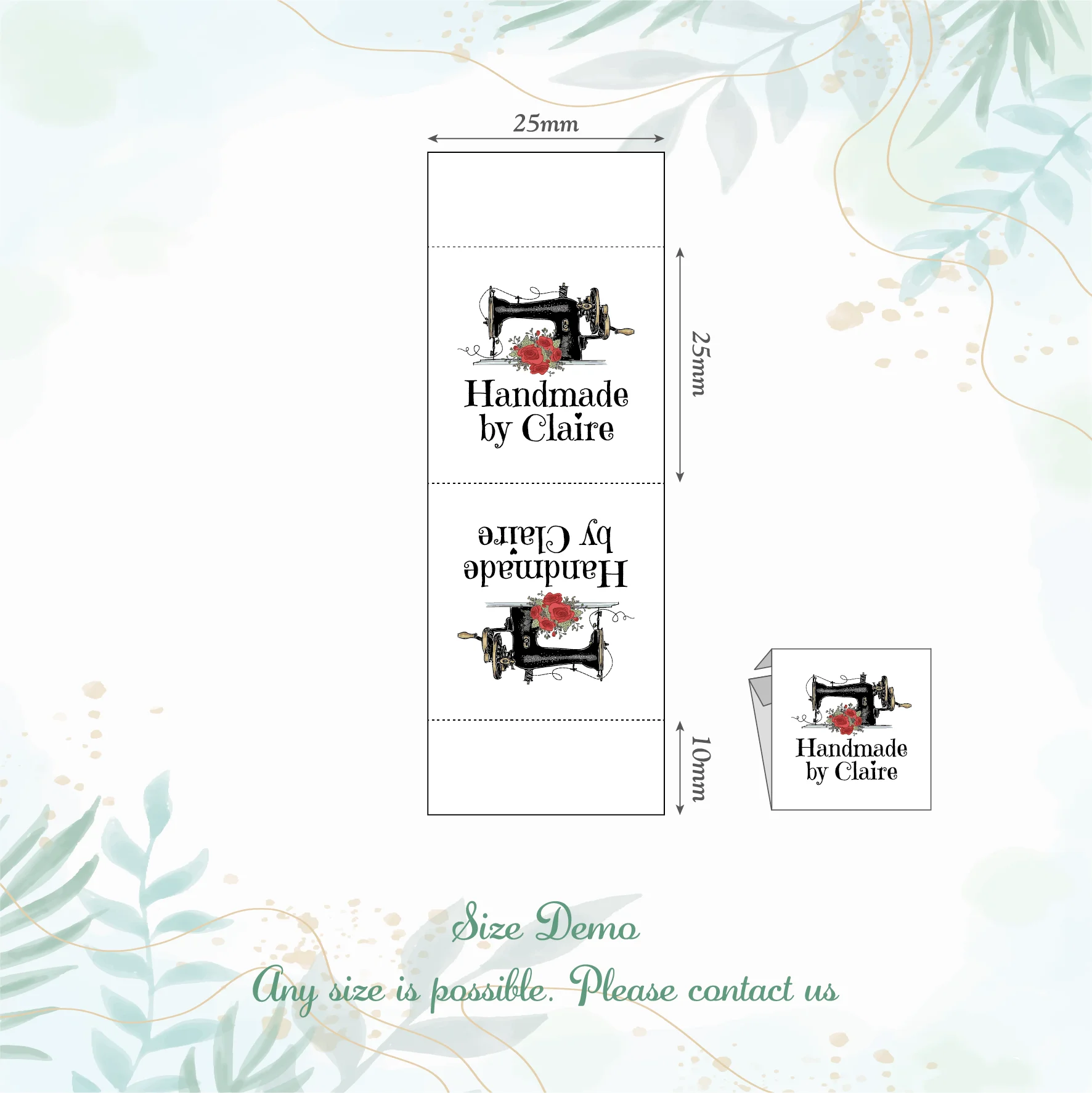 Handmade Cotton Label with or Text, Sewing Accessories, Tags for Knitted Things, Custom,Personalizada, Gift Tags, 25x70mm