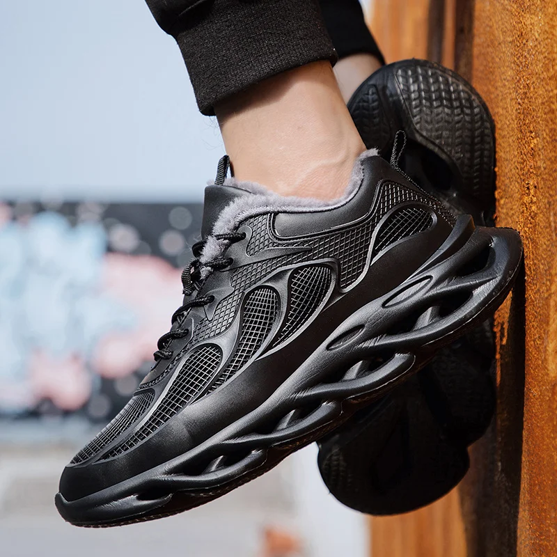 

Comfortable Fur Winter Men Shoes PU Zapatos De Hombre Light Designer Sneakers Men Plus 48 Men's Casual Shoes Sumtumn Breathable