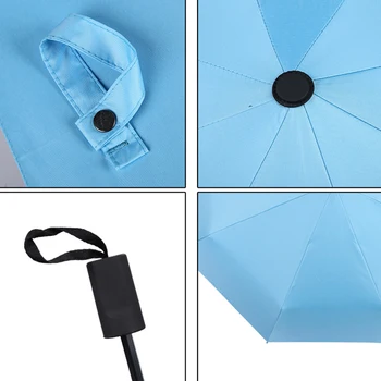 

Lightweight Folding Umbrella Double Layer Anti-UV Sunscreen Sun Umbrella Three Fold Rain Umbrella Unisex HKS99