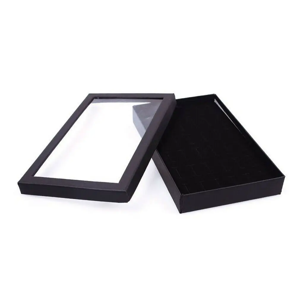 Velvet Jewelry Ring Display Organizer Case Tray Holder Earring Storage Box