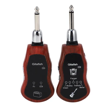 

Gitafish Wireless System Guitar Transmitter Receiver UHF 10 Channels Built-In 5 Effects (Clean/Bluesy/Flanger/Tremolo/Metal) for