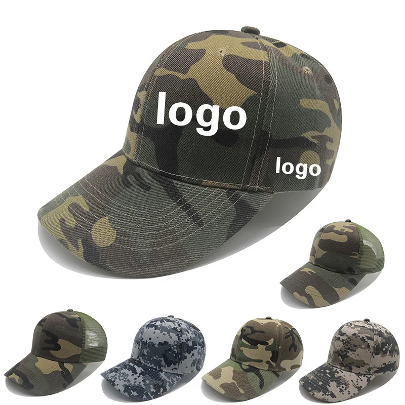 

2021 New Custom Logo Camouflage Cap Military Training Baseball Cap Embroidery Outdoor Male Tactical Army Fan Camping Sun Hat CS